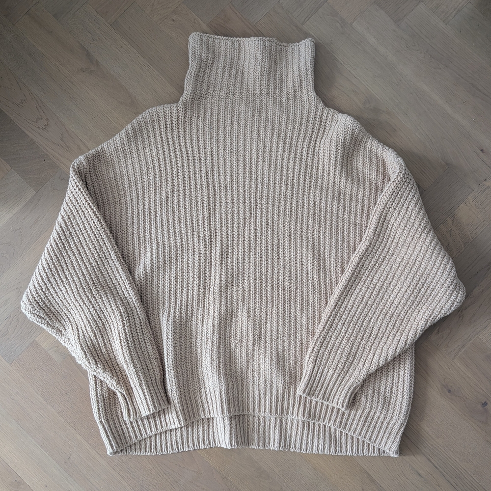 Free People Cream Cowl Neck Sweater